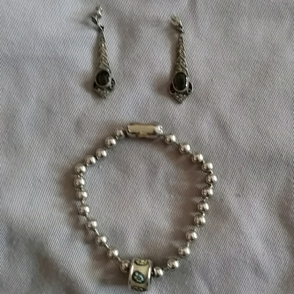 Earrings and Bracelet.